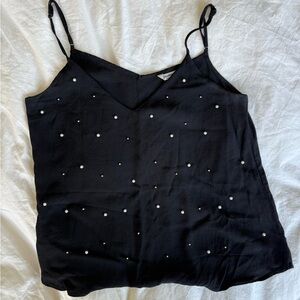 Stradivarius Black Embellished Sleeveless Camisole